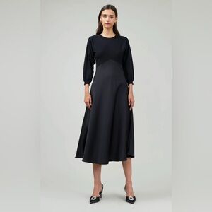 NWT CURRENT AIR Vienna Knit Midi Dress Small Black